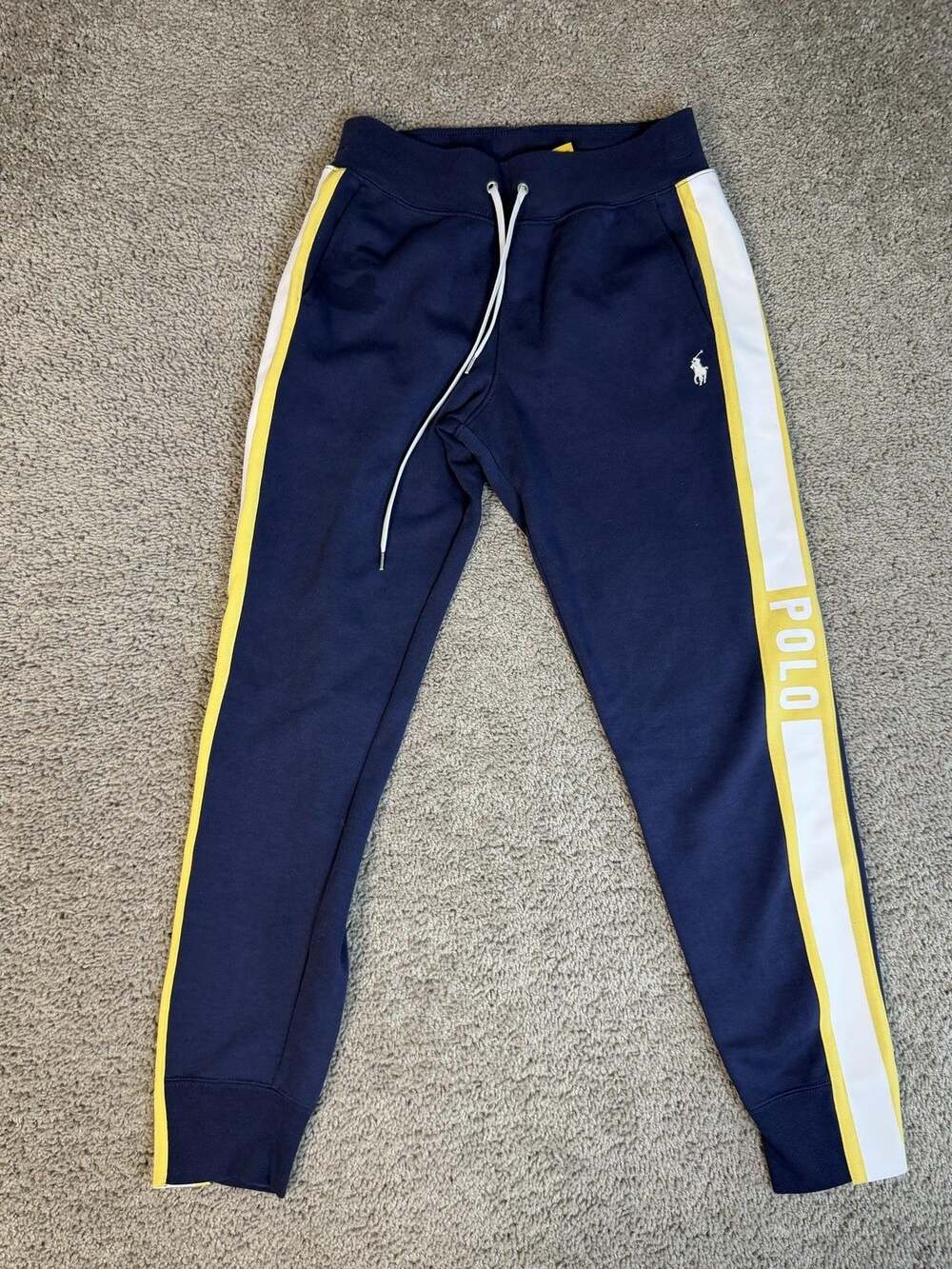 Polo Ralph Lauren Pants Mens XS Blue Jogger French Terry Elastic Pockets